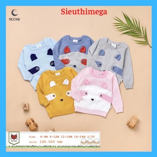[Moon] Áo len dài tay chui đầu, hoạ tiết xinh xắn, dày dặn mềm mại, ấm áp cho bé trai bé gái (mẫu mới)