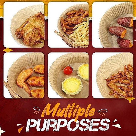 Set 50 Miếng Giấy Lót Nồi Chiên Hình Khuôn Bánh - Giảm Thiểu Tối Đa Dầu Mỡ Bám Vào Nồi Chiên