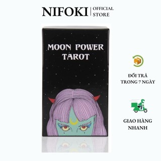 Bộ bài moon power tarot, hộp cứng, thẻ mạ màu vàng nifoki