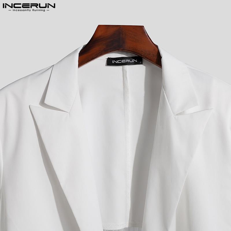Áo khoác blazer INCERUN dài tay phối lưới xuyên thấu thời trang cho nam | BigBuy360 - bigbuy360.vn