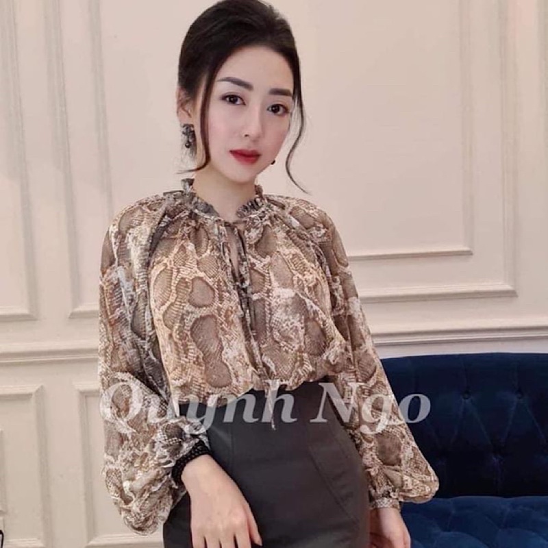 [Mango Auth] Áo Sơ Mi Nữ Da Rắn Mango Xs