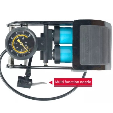 Bơm Xe Máy, Ô TÔ, Đạp Chân Loại Tốt - Ống Bơm Hơi 2 Piston Chất Lượng, Chất Liệu ABS Siêu Bền, Khung Thép Chắc Chắn