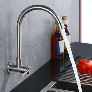 Vòi rửa chén - bát lạnh gắn tường Inox 304