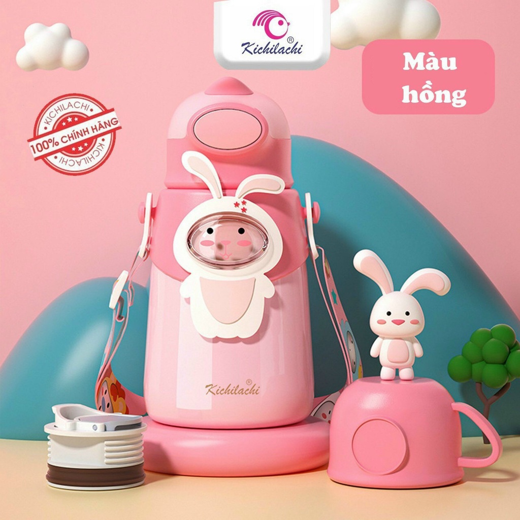 Bình Nước Giữ Nhiệt Cho Bé Kichilachi, Bình Nước Giữ Nhiệt 500ml Bằng Thép Không Gỉ