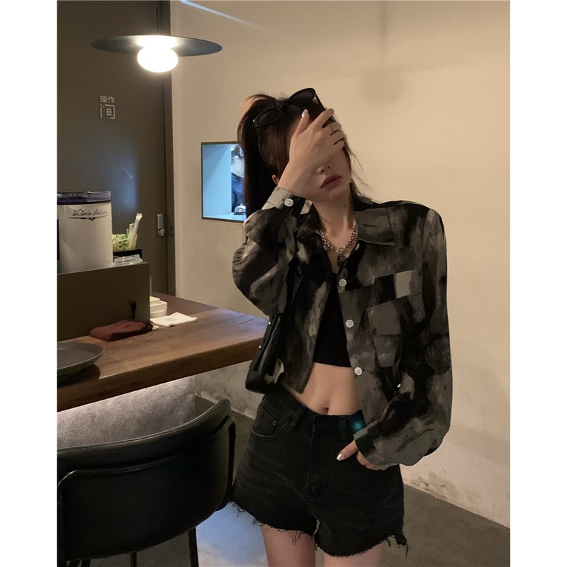 Áo Sơ Mi Tay Dài Nhuộm Màu Phong Cách Hong Kong Cổ Điển Thời Trang Cho Nữ