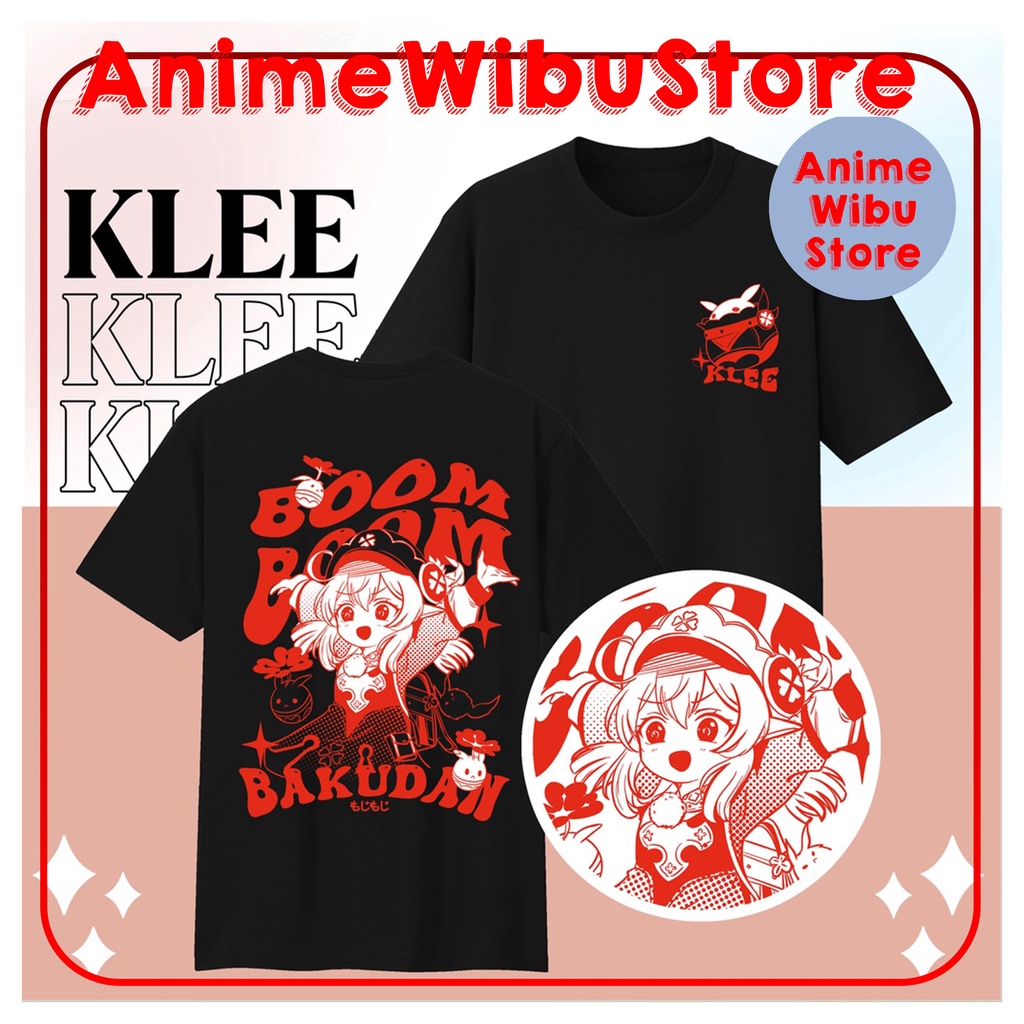 Mẫu Áo thun trắng-đen game Genshin Impact in hình Loli Klee chibi cute AnimeWibuStore