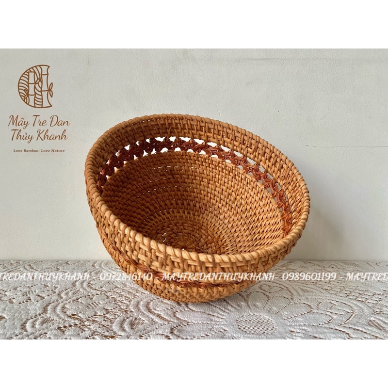 Bát mây đan hoa, giỏ mây đựng hoa quả bánh kẹo decor nhà cửa Mây Tre Đan Thuỷ Khanh