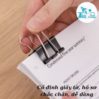 Hộp 12c kẹp bướm đen 19mm/ 25mm/ 32mm/ 41mm kẹp giấy binder clips - deli/ double a