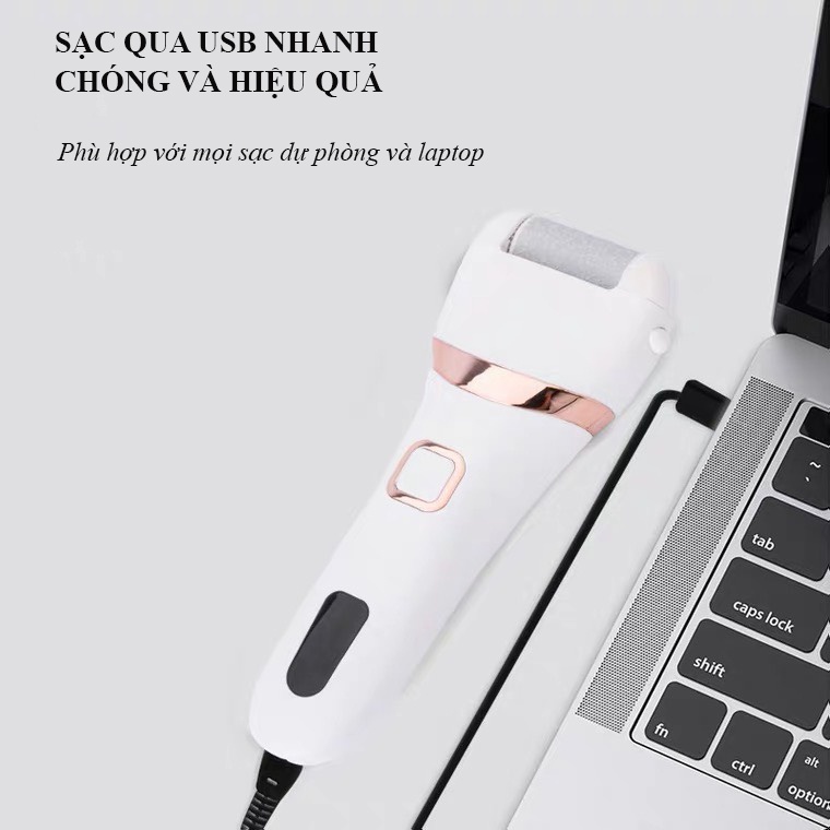 Dụng Cụ Chà Gót Chân Tẩy Tế Bào Chết Chuyên Dụng, Máy Mài Gót Chân 3 Chế Độ Hiển Thị màn hình LCD Cao Cấp