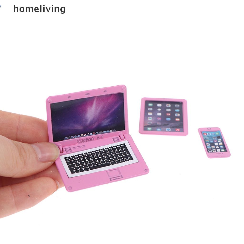 Set 3 Mô Hình Máy Tính Bảng / Điện Thoại Di Động Tỉ Lệ 1 / 6 Trang Trí Nhà Búp Bê