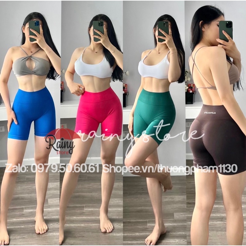 Quần đùi biker Alpha thun dệt cao cấp, sẵn chun mông Rainy Store