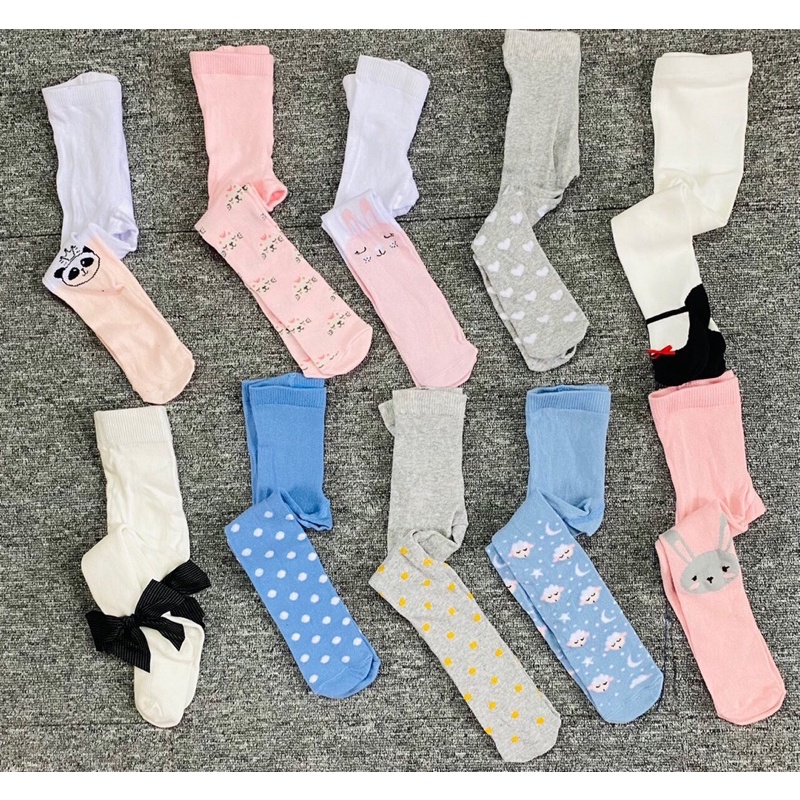 Quần tất bé gái hoạ tiết nơ chấm bi siêu yêu satsunkid