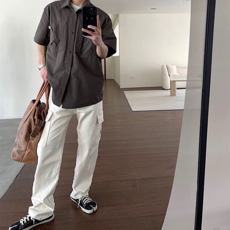 Quần kaki túi hộp unisex,thiết kế trơn túi hộp có 3 màu | BigBuy360 - bigbuy360.vn