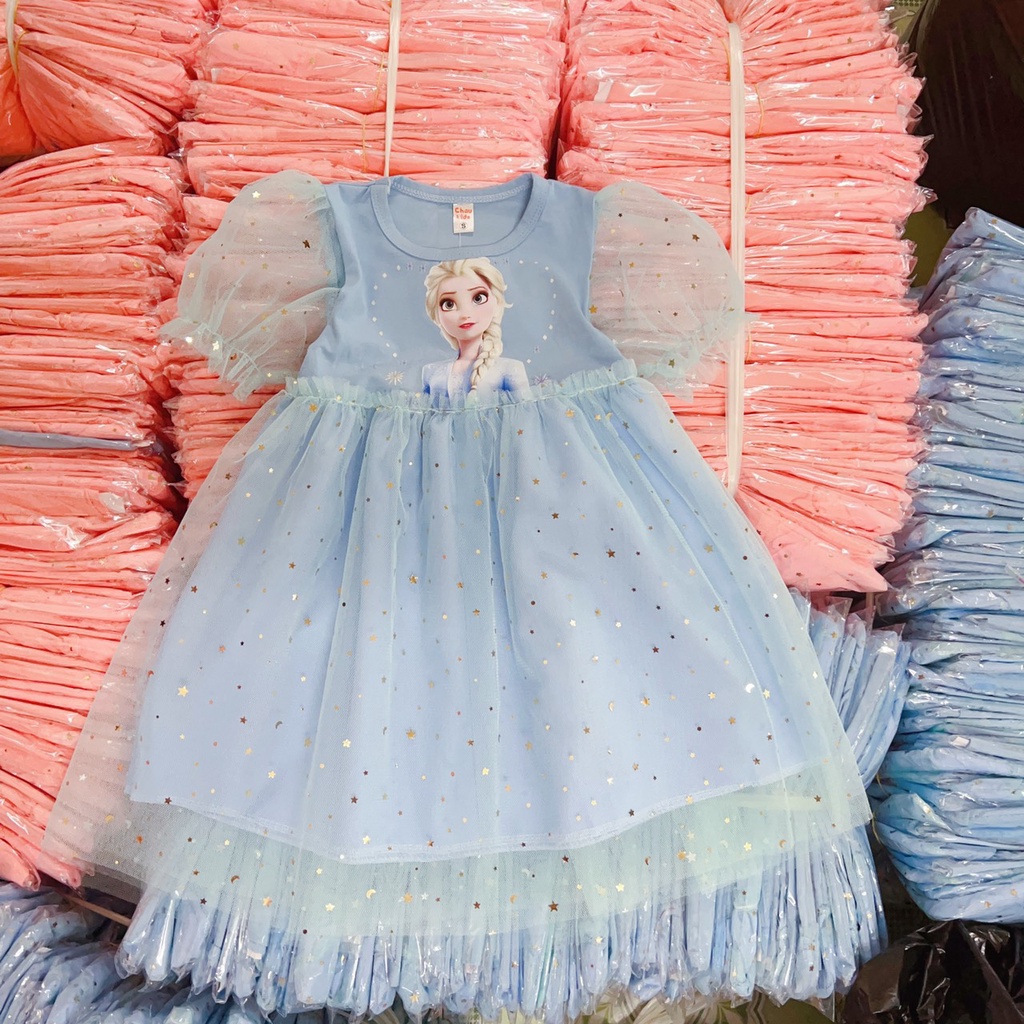 Đầm Váy Dành Cho Bé Gái, Set Váy Bánh Bèo, Cực Dễ Thương Cho Trẻ Em, Size 12-25Kg