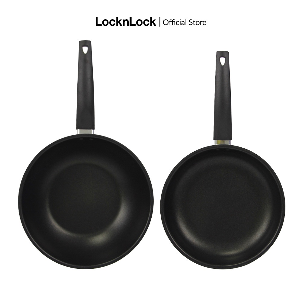 Bộ 2 chảo Lock&Lock Easy Frypan Chảo 1 tay cầm 24cm + Chảo lòng sâu26cm LEY1243S2