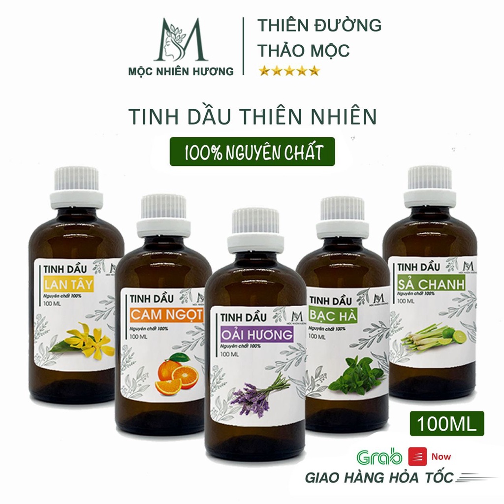 Tinh dầu thiên nhiên nguyên chất Mộc Nhiên Hương Lọ 100ml | Tự chọn mùi | Có kiểm nghiệm giúp thơm phòng, thơm xe ô tô