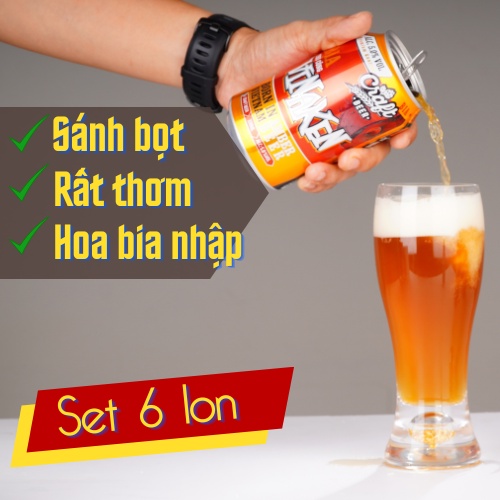 Set 12 lon Bia thủ công Vinaken- Thơm, êm với 2 loại hoa bia nhập khẩu.