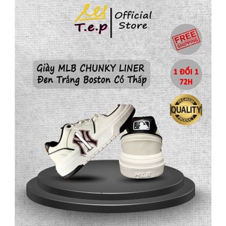 Giày mlb chunky liner màu đen trắng boston cổ thấp hàng best quality cao cấp bản trung full box đóng h