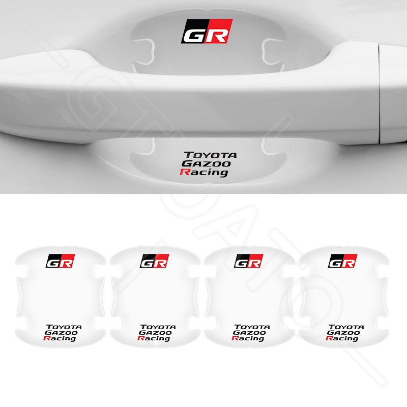 GTIOATO Cho Toyota GR Miếng Dán Tay Nắm Cửa Ô Tô Trong Suốt Miếng Dán Hõm Cửa Ô Tô Chống Xước Trầy Xe Hơi Dán Xe Trang Trí ô Tô Cho Toyota CHR Raize Corolla Cross Rush Fortuner Yaris Innova Vios Prius C Wigo Sienta Land Cruiser 200