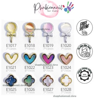Charm kim loại Cao cấp gắn nail hình kẹo mút trái tim siêu hot