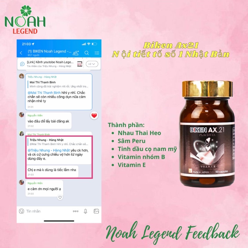 Viên Uống Nội Tiết Tố Biken AX 21 Chính Hãng