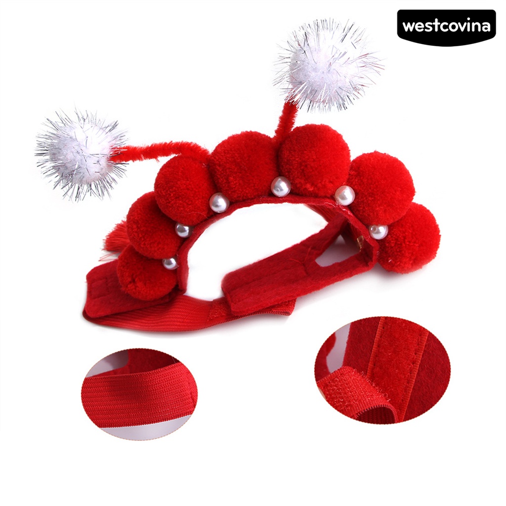 [COD]♘Mũ Lông Nhung Hóa Trang Mèo Thiết Kế Kiểu Opera Trung Hoa Trang Trí Tiệc Tùng Dành Cho Thú Cưng