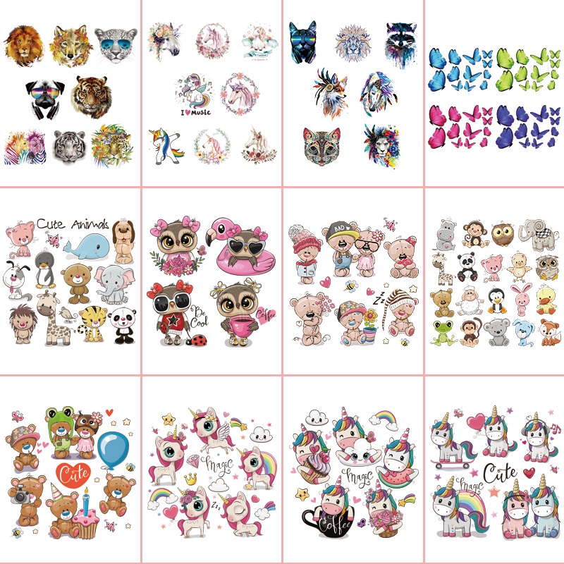 Sticker Ủi Thêu Hình Động Vật / Mèo / Cú Dễ Thương
