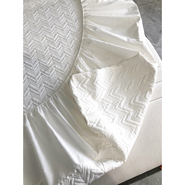 Set 3 món ga gối cotton trần hoạ tiết zic zac