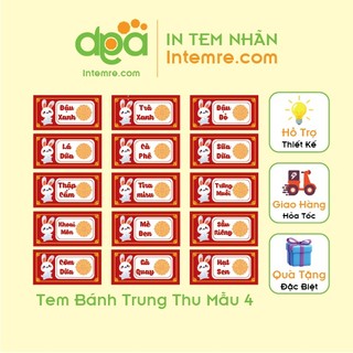 100 Tem Nhãn Giấy Decal Dán Intemre.com Bánh Trung Thu Hình Tròn 3cm - Mẫu 4,5,6