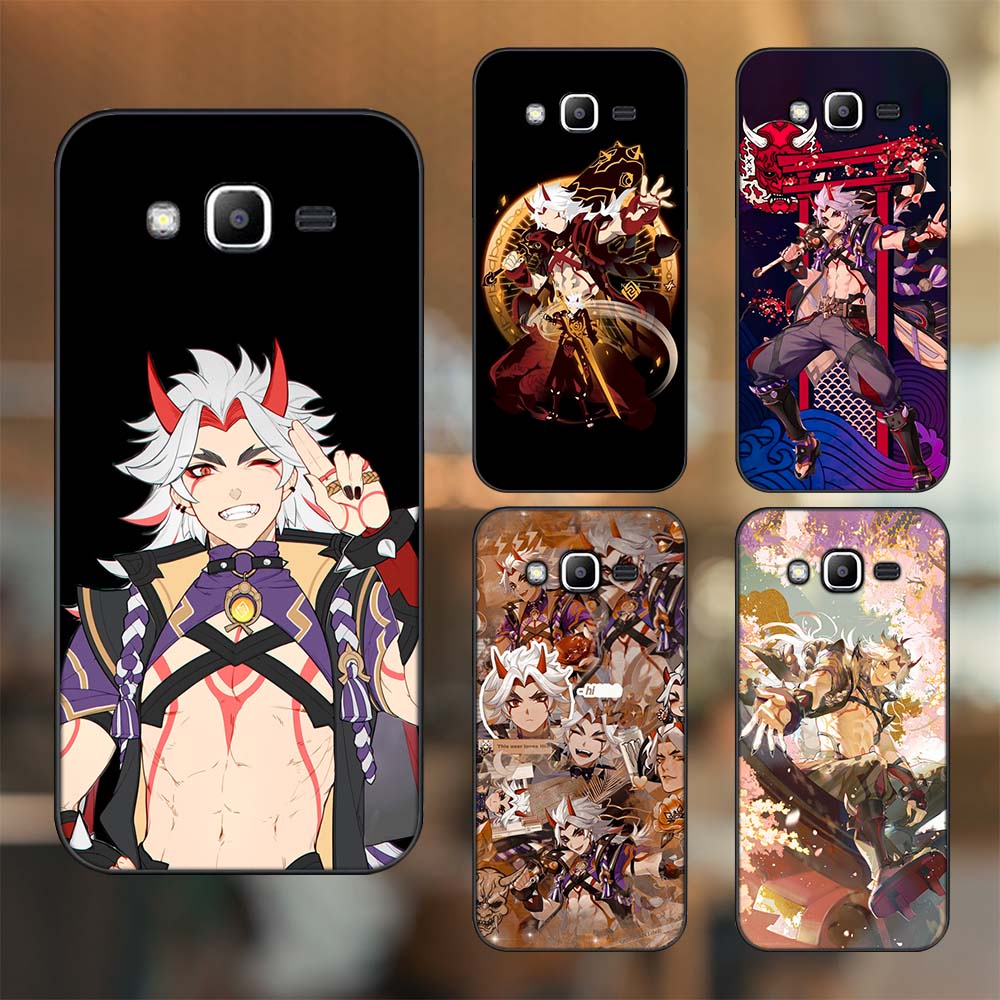Ốp lưng Samsung J2 Prime, J3 2016, J5 2015 viền đen in hình Arataki Itto Genshin Impact