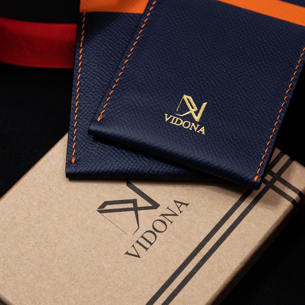 Ví mini da bò may thủ công