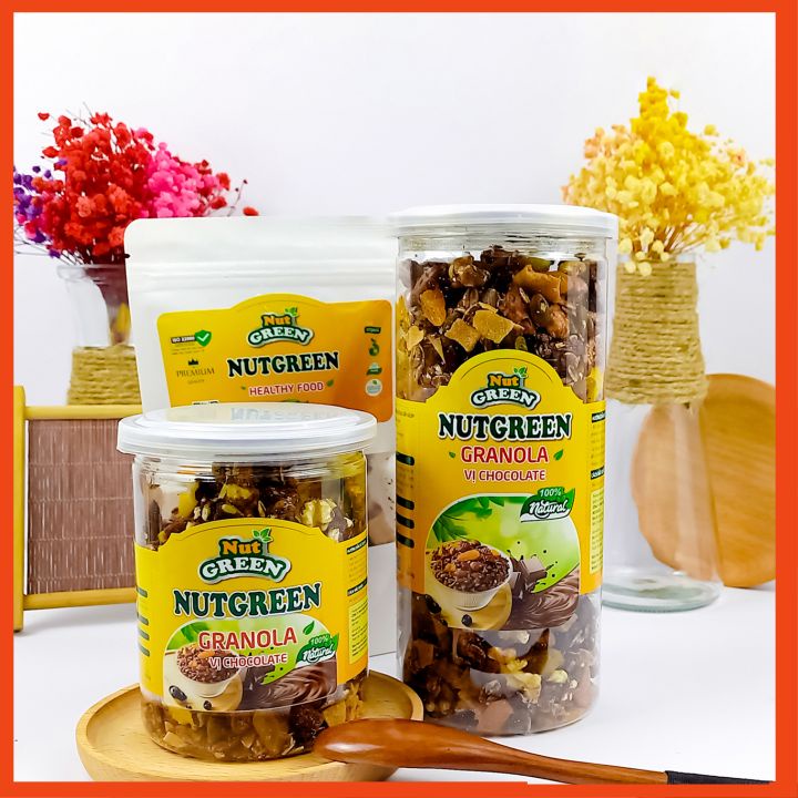 Ngũ Cốc Granola,Granola Siêu Hạt &Quả NutGreen 500Gr Ngũ cốc giảm cân đẹp