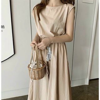 ĐẦM SUÔNG EO RÚT CÁNH DƠI 2 MÀU