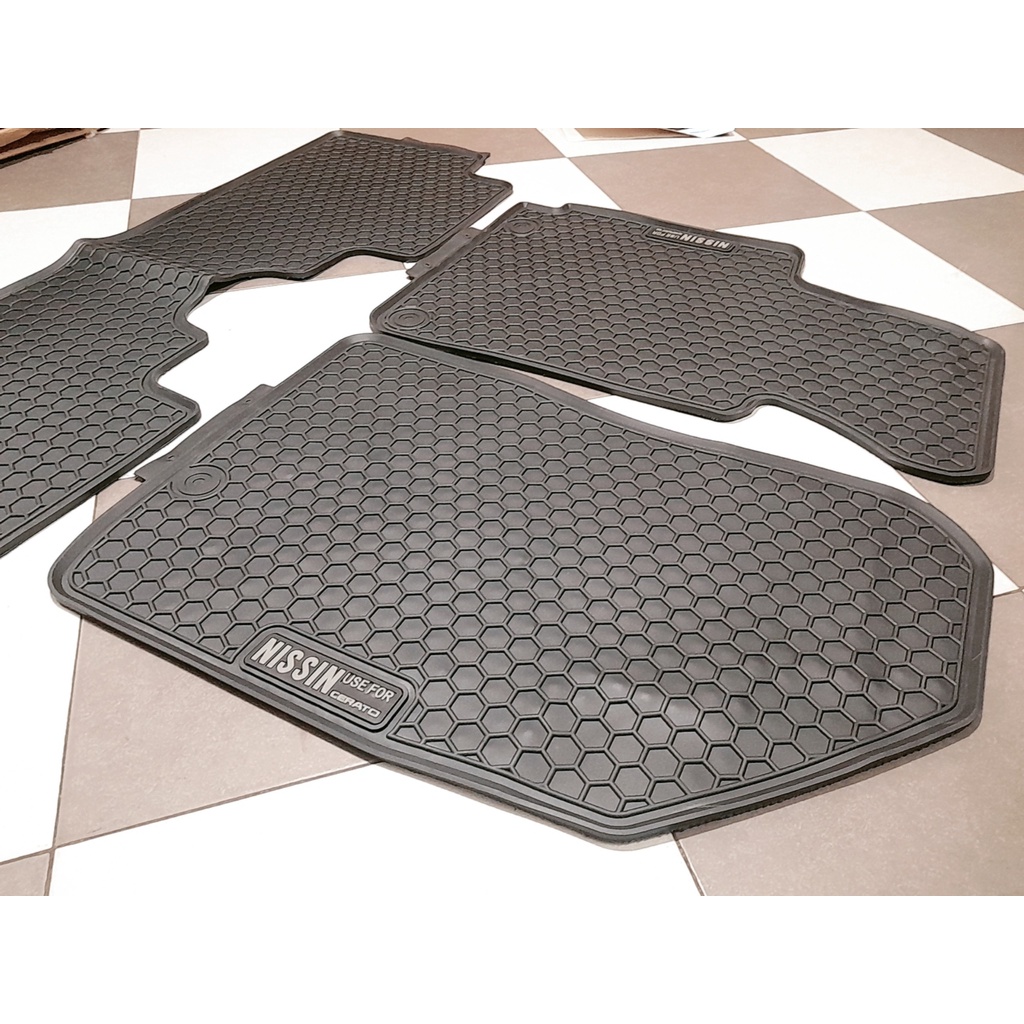 Thảm Sàn, Thảm Lót Sàn Cao Su Nissin Đúc Vân Tổ Ong Chuẩn Form Xe KiA Cerato/K3