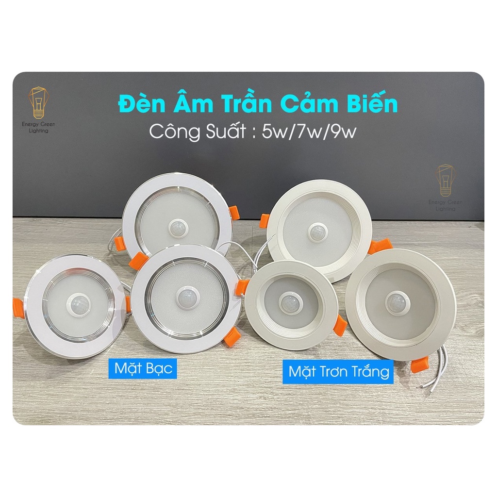 Đèn Led Âm Trần Energy Green Lighting Cảm Biến 5W-7W-9W DL-604 - Chip Led Siêu Sáng - Ánh Sáng Trắng - Bảo Hành 1 Năm