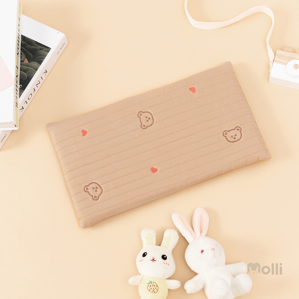 Gối Cao Su Non Cho Bé Kiêm Lót Đầu Trần Bông Molli Chính Hãng Từ Sơ Sinh Đến 5 Tuổi Chất Liệu Mềm Mịn Thoáng Mát