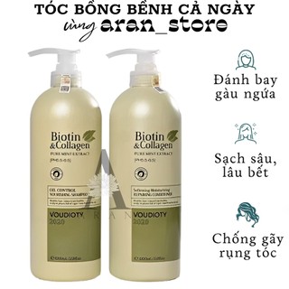 Cặp dầu gội xả biotin collagen xanh lá 1000ml