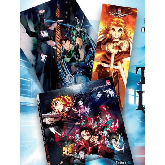 Poster gập + Book mark PVC Rengoku Thanh gươm diệt quỷ - Chuyến tàu vô tận - Kimetsu no Yaiba