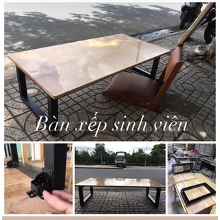 Bàn Gỗ chân Sắt 60x1m2x35 chắc chắn xếp gọn