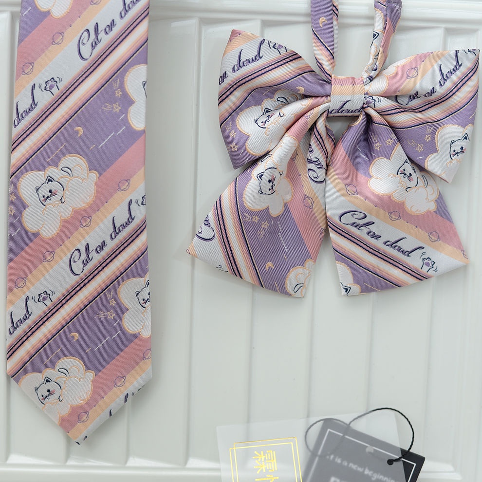 Cà Vạt Đồng Phục Vải Jacquard JK / DK Phong Cách Preppy Thủ Công Cho Nam Và Nữ