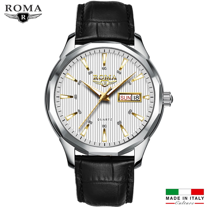 Đồng hồ Nam ROMA ITALY 9010 Kính tráng Sapphire – Dây CHARM đúc đặt đẳng cấp