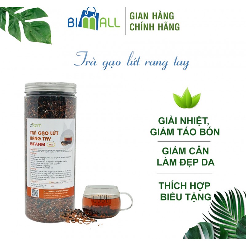 Trà gạo lứt rang tay giảm cân thải độc BIMALL_Hũ 900G