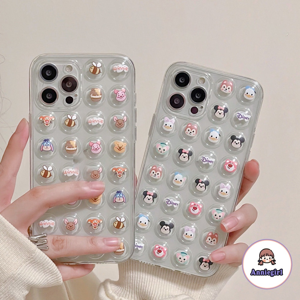 Ốp Điện Thoại TPU Mềm Chống Sốc Gắn Gấu Pooh 3D Cho IPhone 14 14 13 12 11 Pro Max