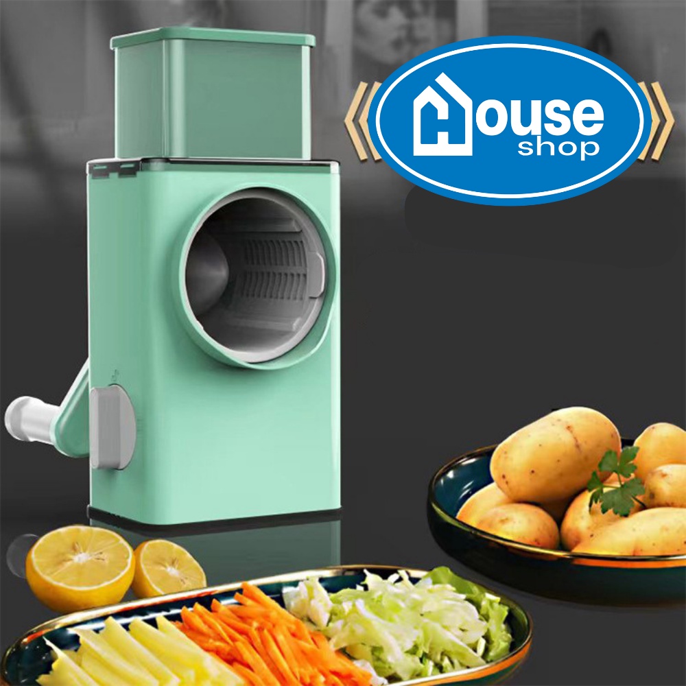 Máy bào rau củ HOUSESHOP làm bằng chất liệu nhựa ABS kèm theo 3 lưỡi dao đa năng giúp việc nội trợ trở nên dễ dàng