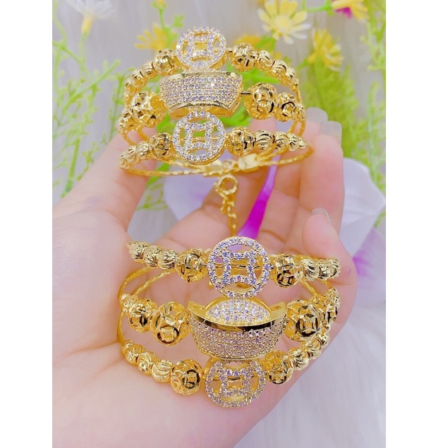 Vòng Tay Nữ Chạm Họa Tiết Siêu Xinh Bền Màu Sáng Da-HV1412004