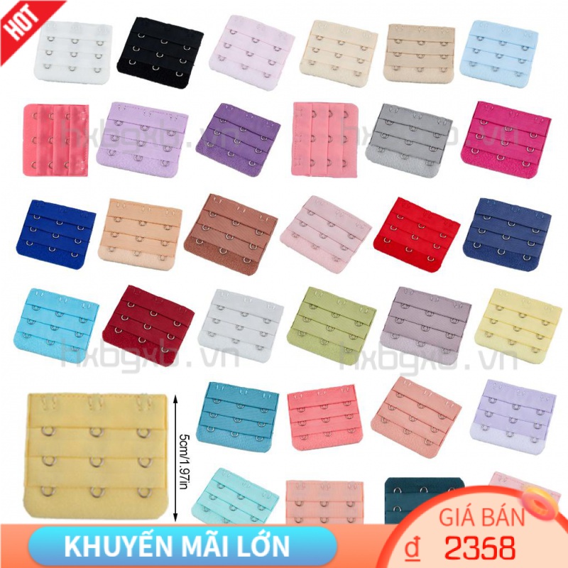 Dây Đai Nối Dài Áo Ngực 3 Hàng 3 Móc Co Giãn Tùy Chỉnh Màu Đen Tiện Dụng