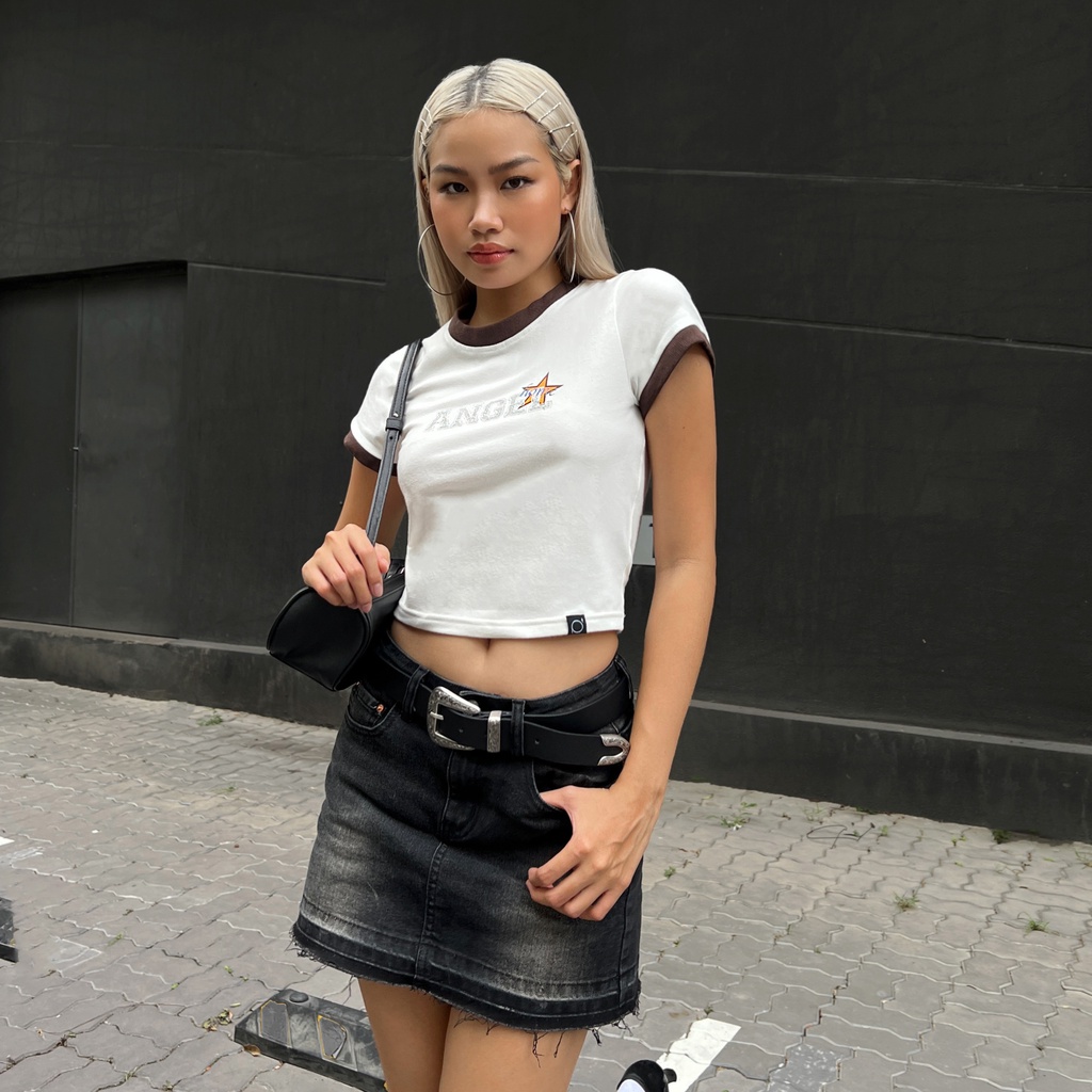 Chân Váy Jeans PRADIES Drop-Hem Skirt
