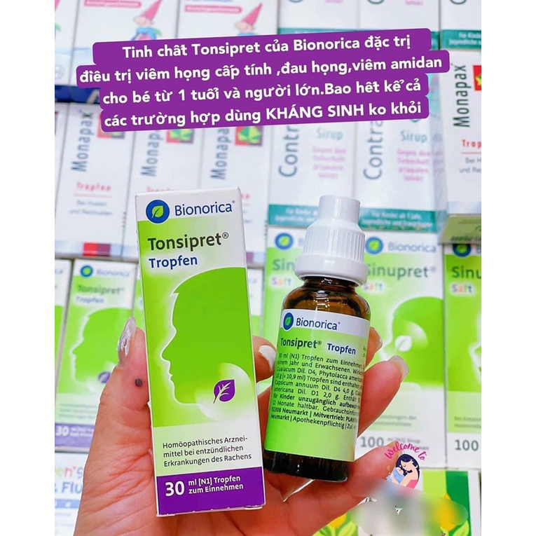 Tinh chất Tonsipret Tropfen Đức viêm họng & viêm amidan cho bé từ 1 tuổi