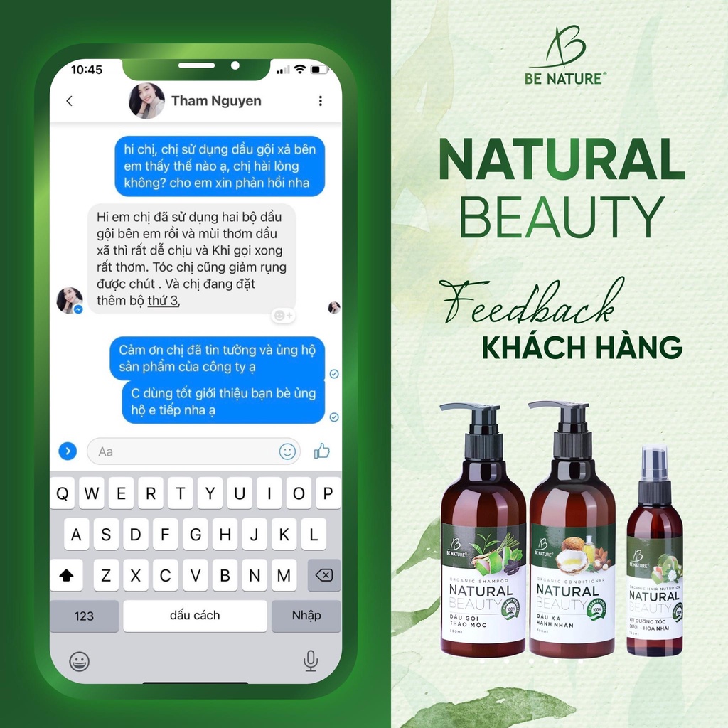 Dầu xả Natural Beauty phục hồi tóc hư tổn, gãy rụng 300ml