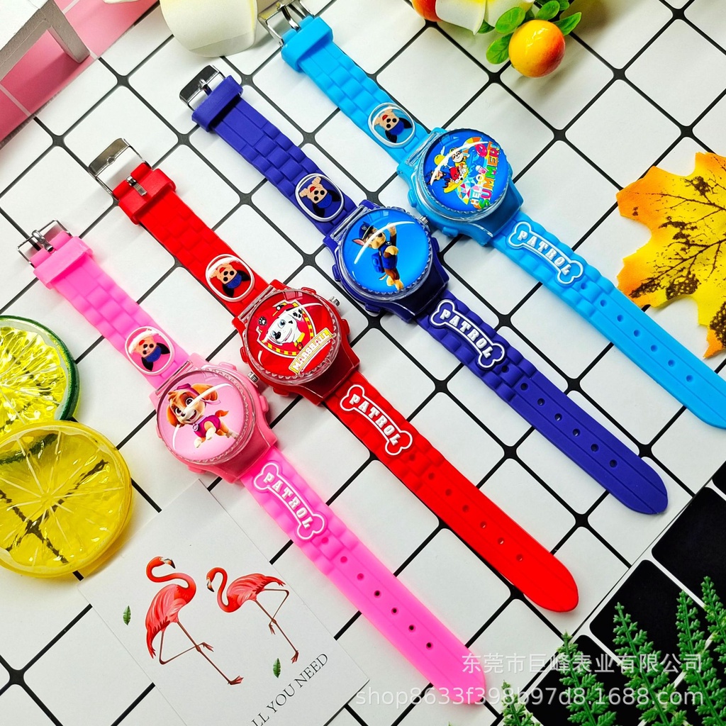 Đồng hồ trẻ em nam thiết kế nắp xoay 180 độ cho bé trai từ 3 tuổi đến 15 tuổi hình chú chó cứu hộ đeo tay đẹp mã CCCH